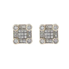 10K GOLD SQUARE EARRINGS WITH 0.23 CTW DIAMONDS