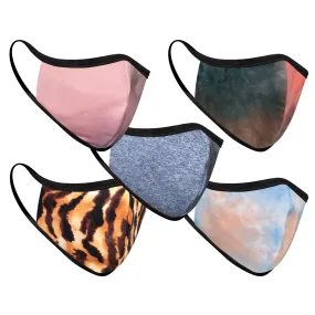 5-Pack Multi Color Double Layered Adult Masks