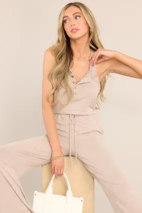 All Is Right Light Mocha Jumpsuit