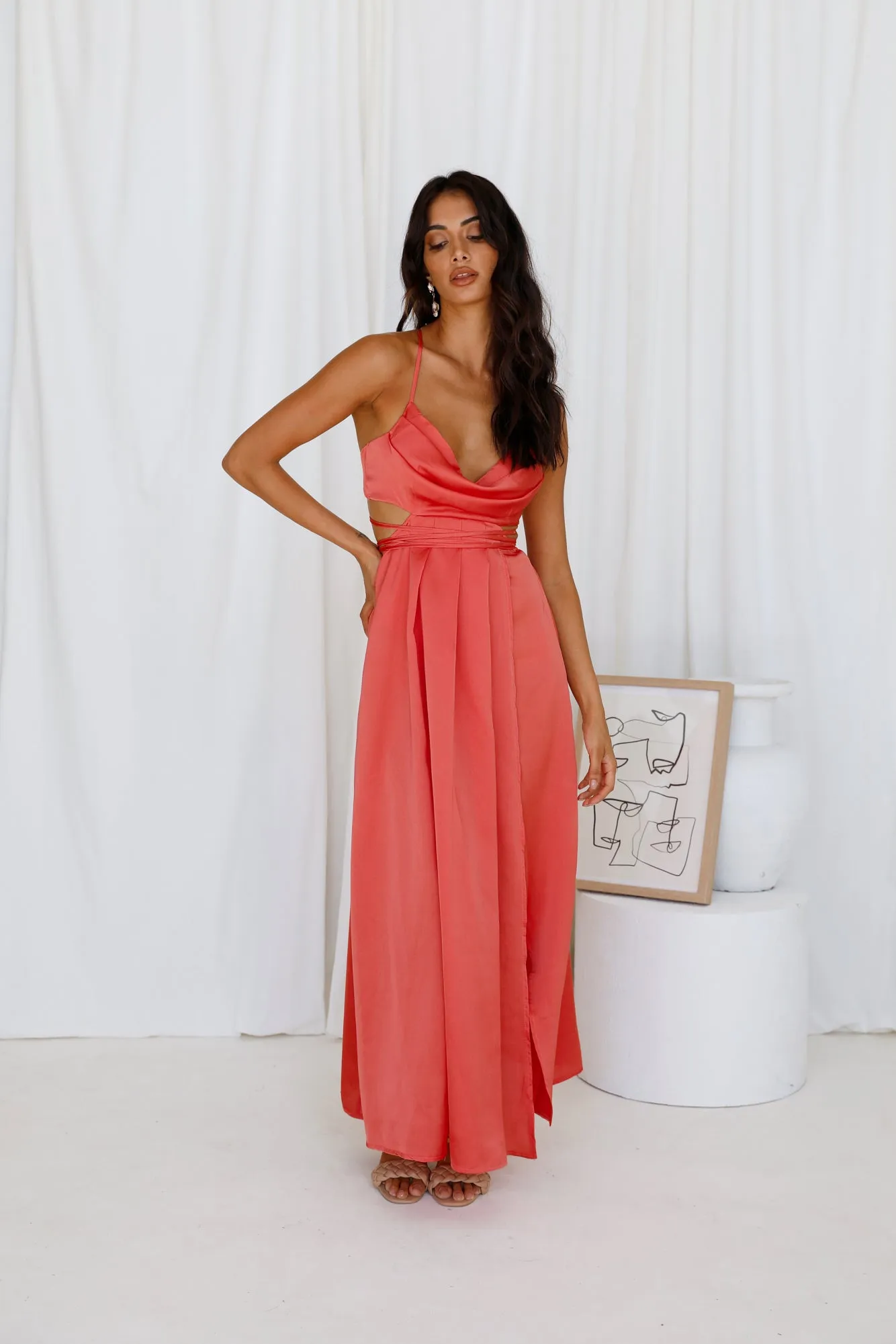 Be My Darling Maxi Dress Coral