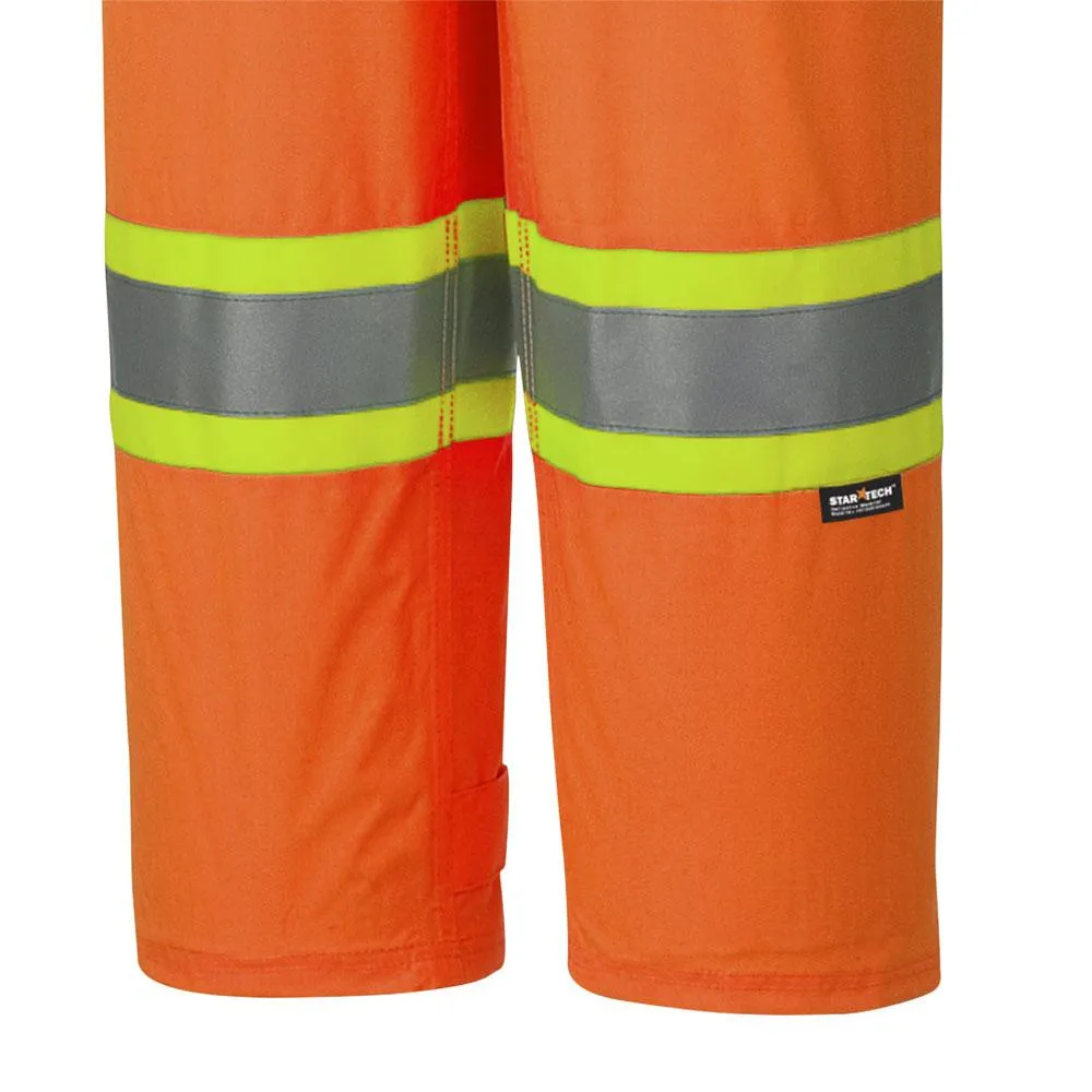 Bib Pants - Pioneer Hi-Viz 150D Lightweight Waterproof Safety Bib Pant, Orange, 5595