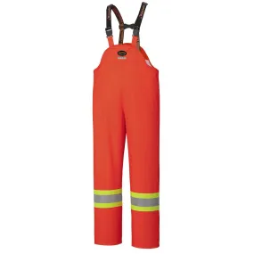 Bib Pants - Pioneer Hi-Viz Flame Resistant Waterproof Polyurethane Stretch Safety Bib Pants, 5893 / 5895 / 5895BK