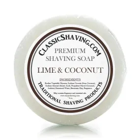 Classic Shaving Mug Soap - 3"  Lime & Coconut