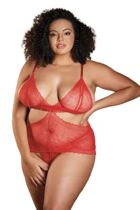 Curve-Hugging Peekaboo Lace Bralette Babydoll