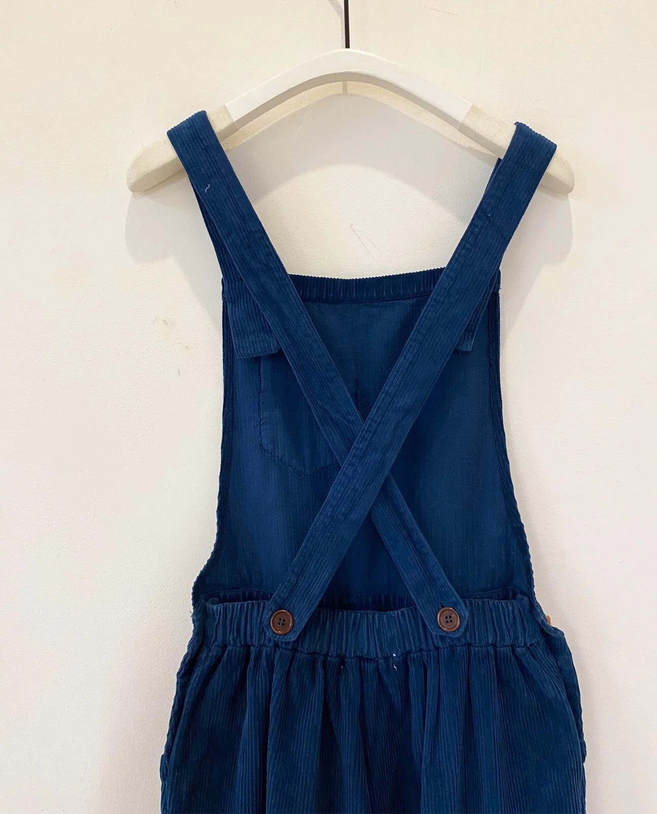 Dusty Organic Cotton Cord Dungarees in Navy