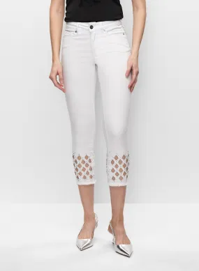 Embellished Cutout Detail Jeans