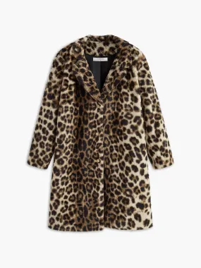 Leopard Print Faux Fur Coat