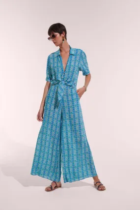 Long Jumpsuit Bettina - Aqua Coleus