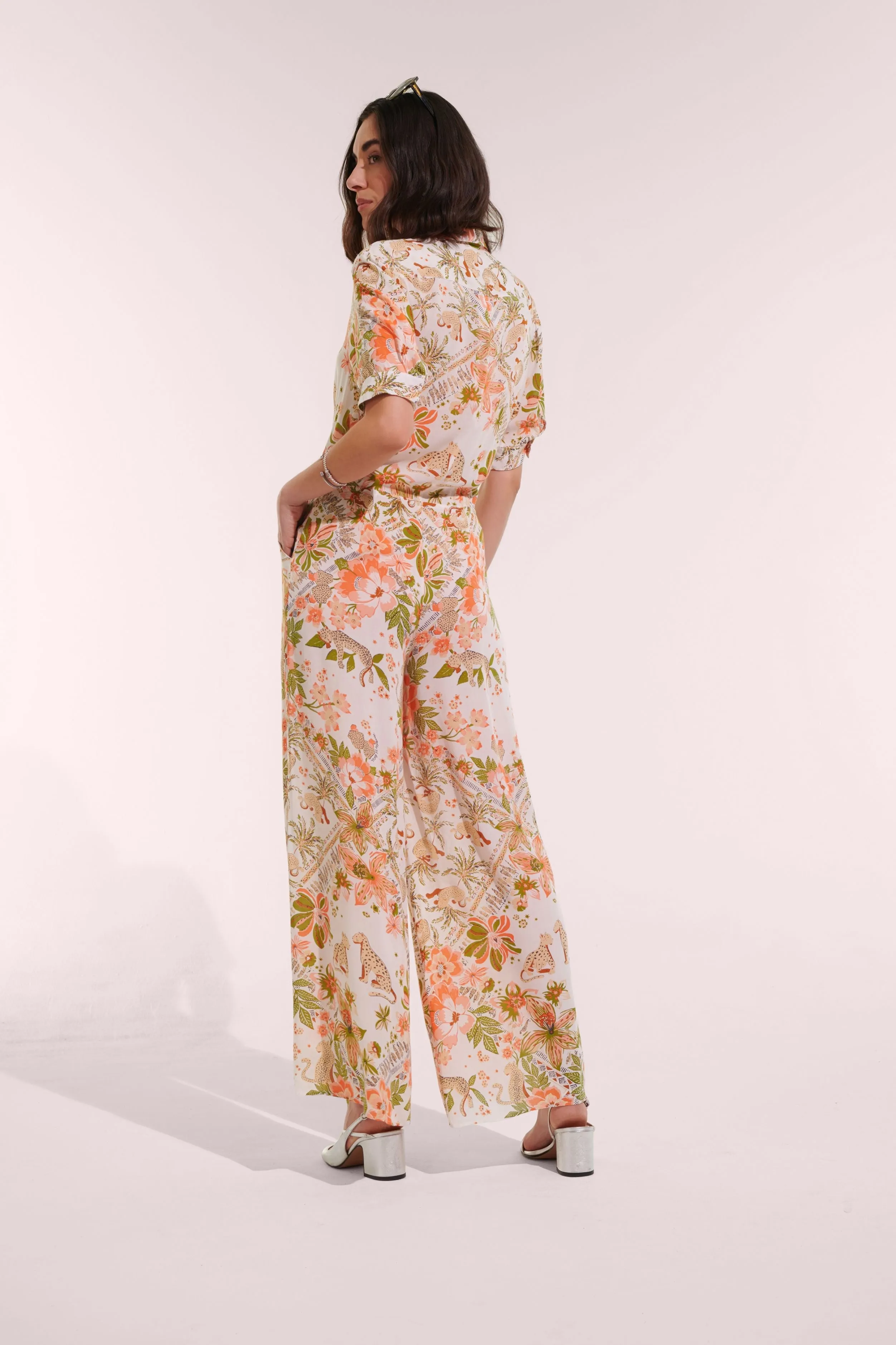 Long Jumpsuit Bettina - Pink Leo Foulard