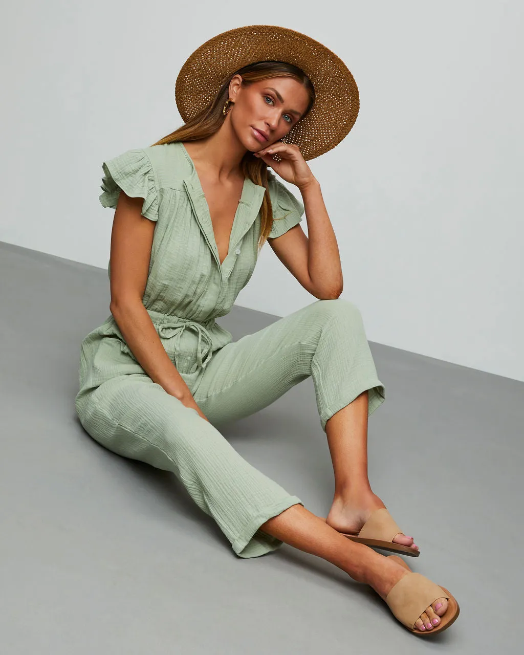 Loyal Pocketed Ruffle Jumpsuit