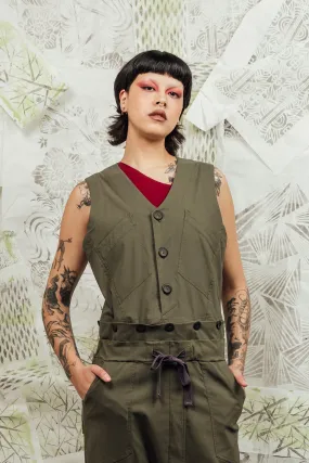 MAKOTO JUMPSUIT TOP - KHAKI