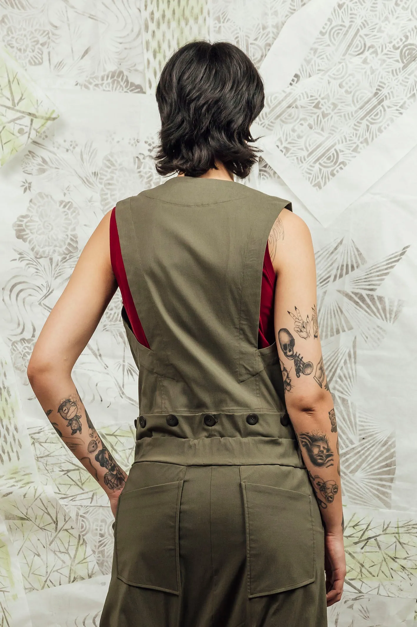 MAKOTO JUMPSUIT TOP - KHAKI