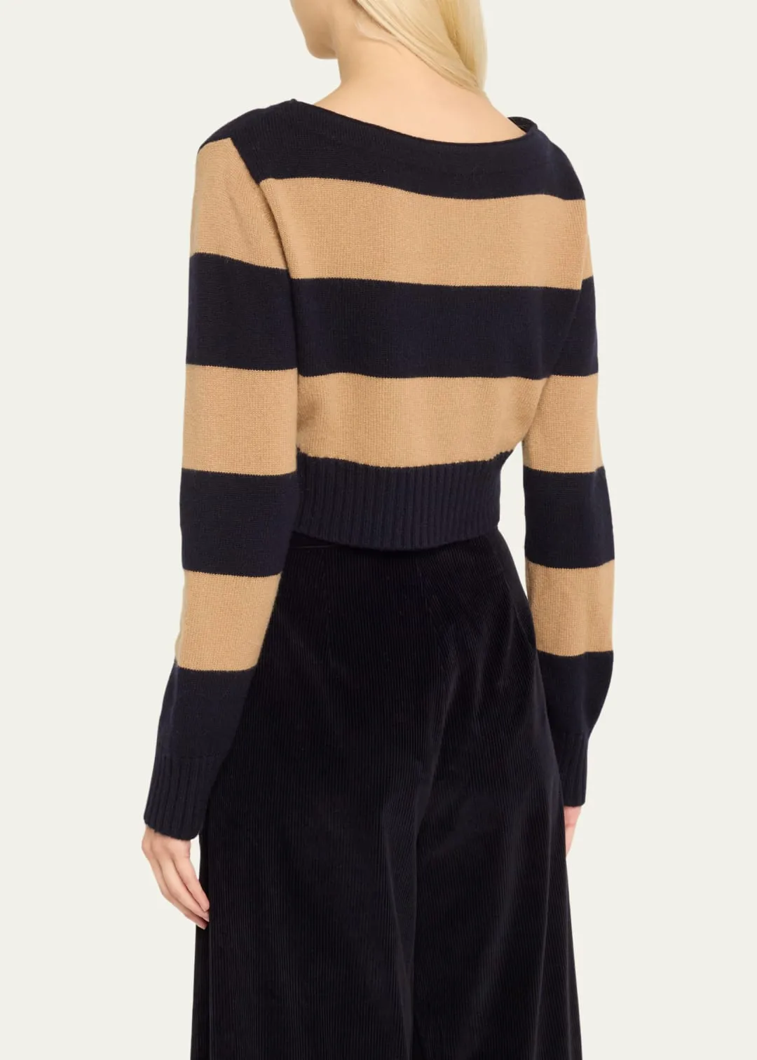 MAX MARA ANGRI STRIPED WOOL CASHMERE SWEATER