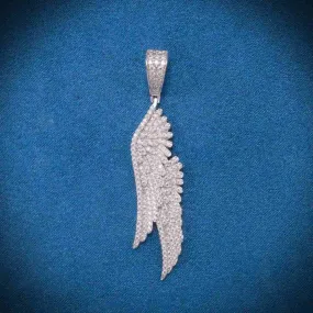 Moissanite Feather Pendant 14K Gold