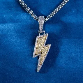 Moissanite Lightning Bolt Pendant 14K Gold