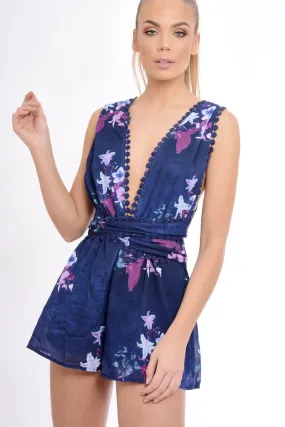 Navy Pasiley Multi-Way Playsuit - Annalea