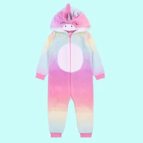 Primark Rainbow Unicorn Fur Zip Up Costume Bodysuit 13245