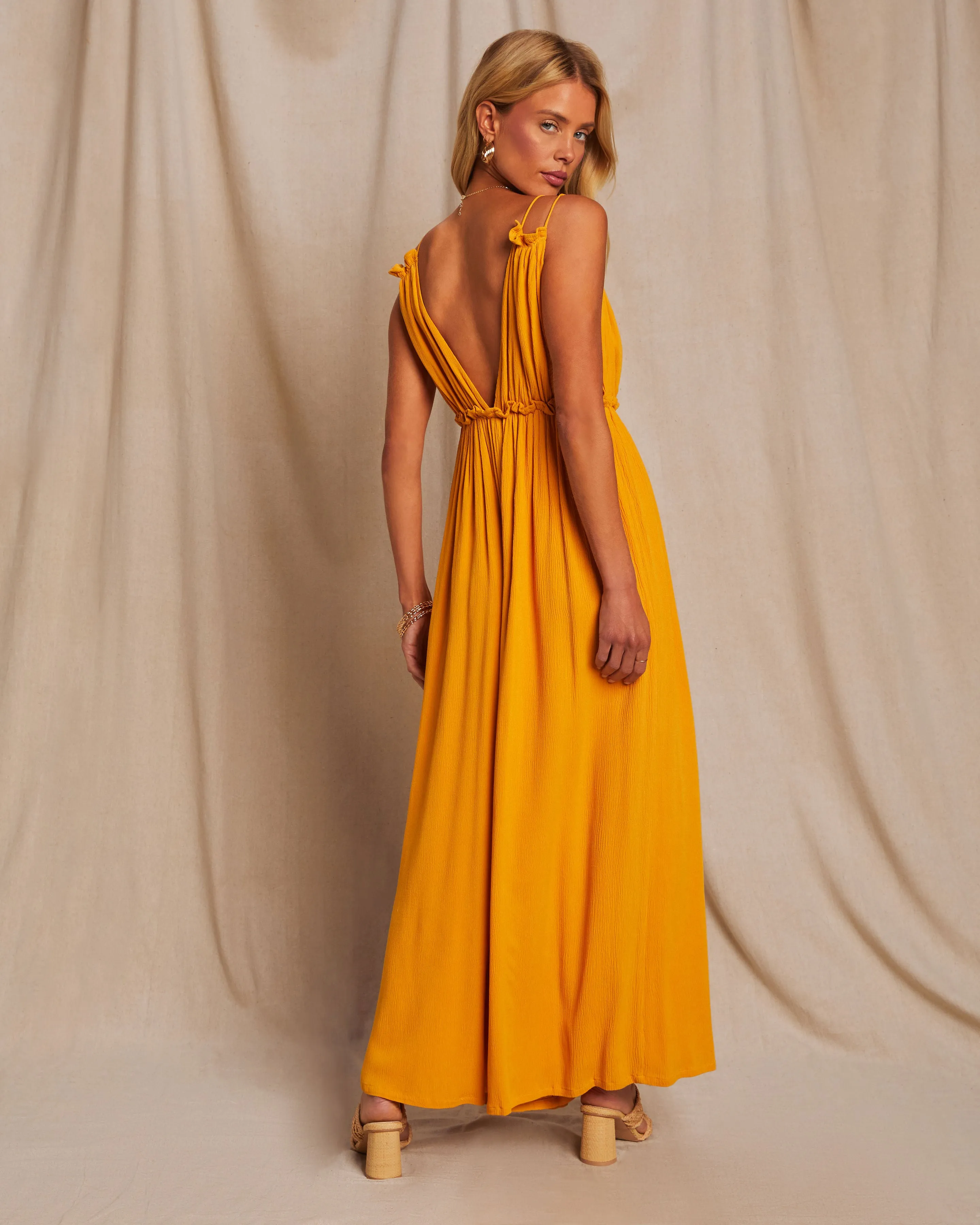 Punta Cana V-Neck Button Wide Leg Jumpsuit