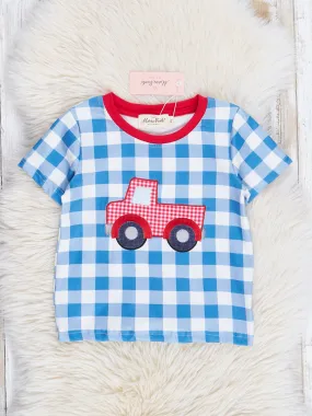 Red & Navy Truck Gingham Shirt