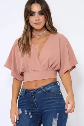 Rose Plunge Crop Top - Suzanne