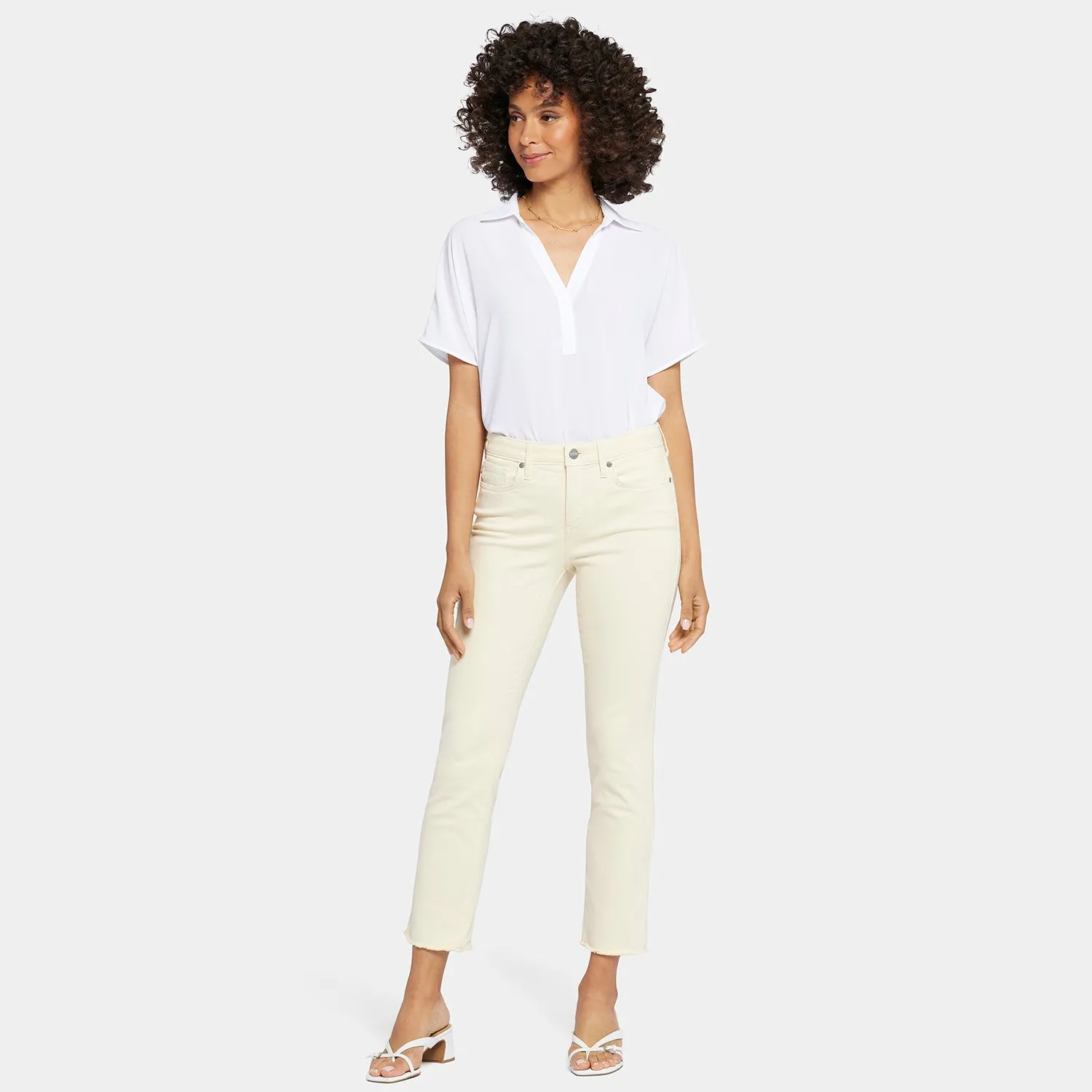 Sheri Slim Ankle Jeans In Petite - Banana Sorbet