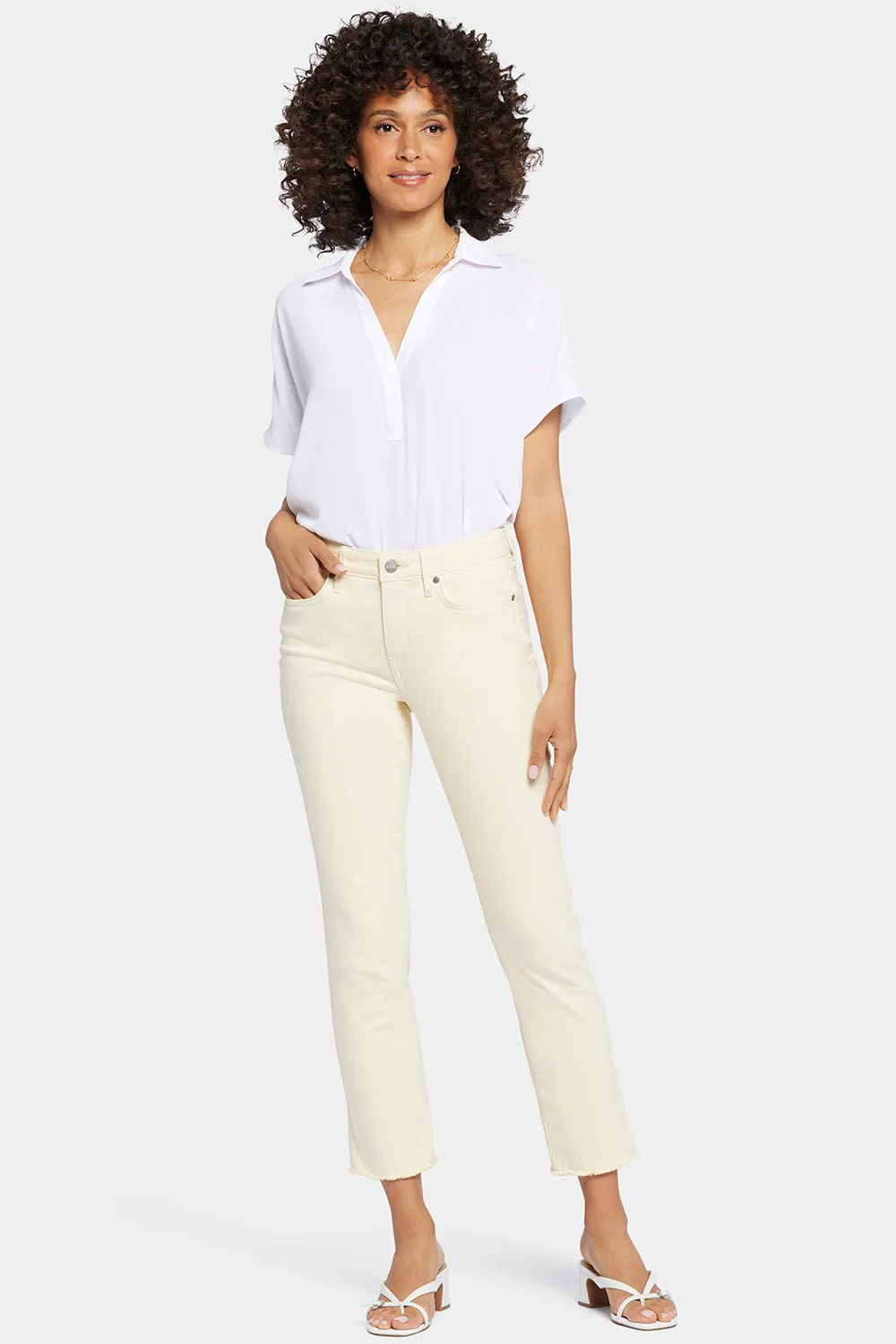 Sheri Slim Ankle Jeans In Petite - Banana Sorbet