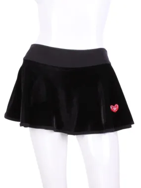 Solid Black Velvet Love "O" Skirt