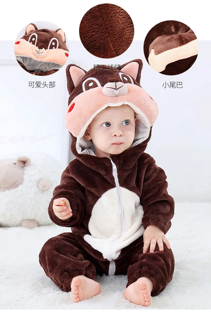 Squirrel Costume Mustard Quilted Romper Onesie Suit #12455