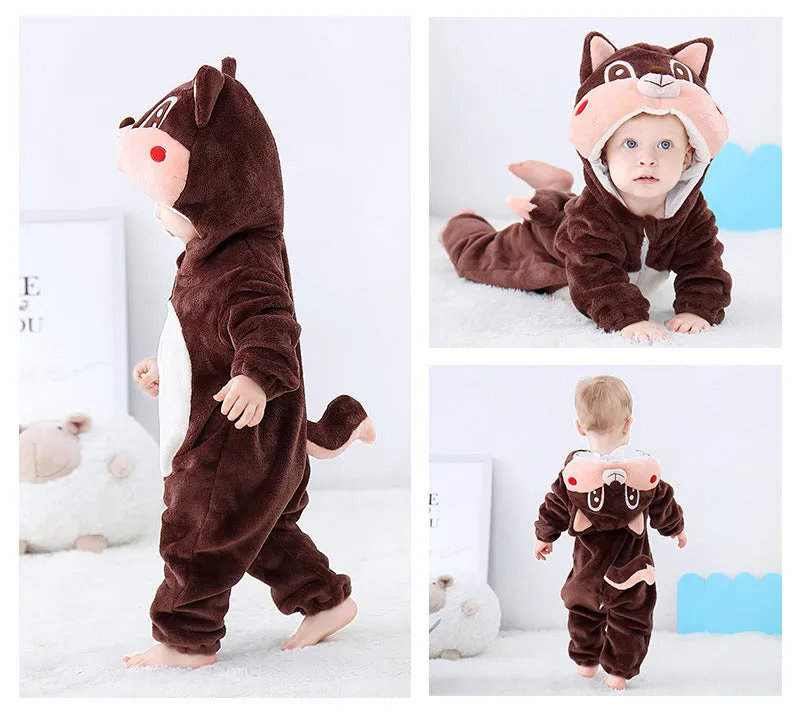 Squirrel Costume Mustard Quilted Romper Onesie Suit #12455