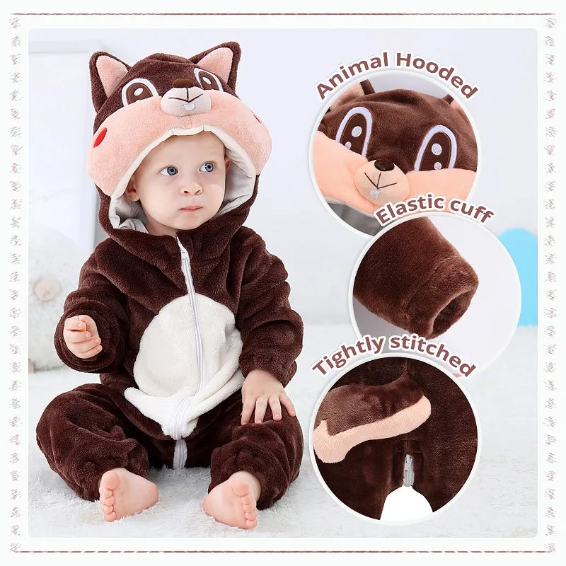 Squirrel Costume Mustard Quilted Romper Onesie Suit #12455