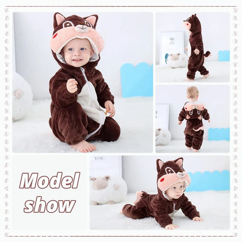 Squirrel Costume Mustard Quilted Romper Onesie Suit #12455