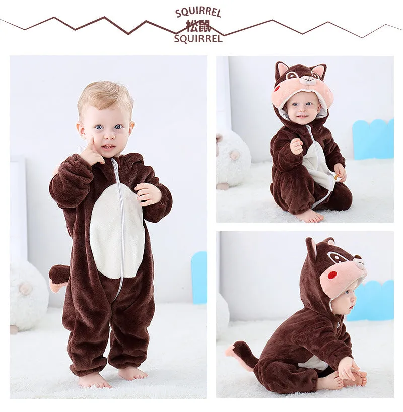 Squirrel Costume Mustard Quilted Romper Onesie Suit #12455