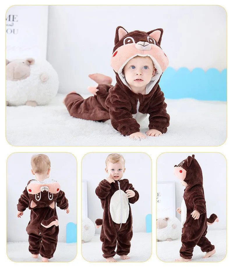 Squirrel Costume Mustard Quilted Romper Onesie Suit #12455