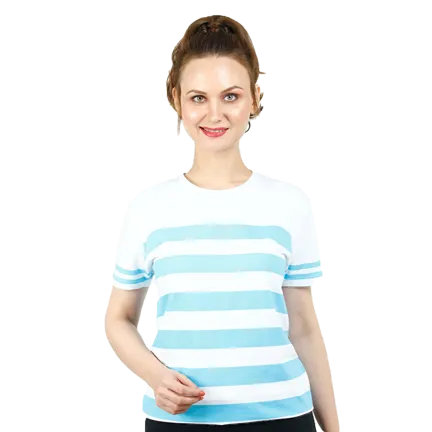 Striped Round Neck Unisex T-shirt