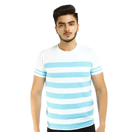 Striped Round Neck Unisex T-shirt