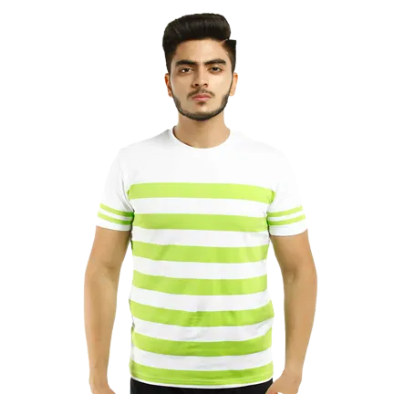 Striped Round Neck Unisex T-shirt