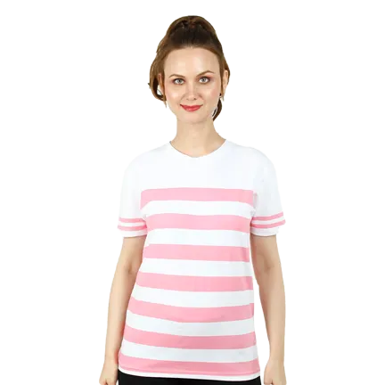 Striped Round Neck Unisex T-shirt