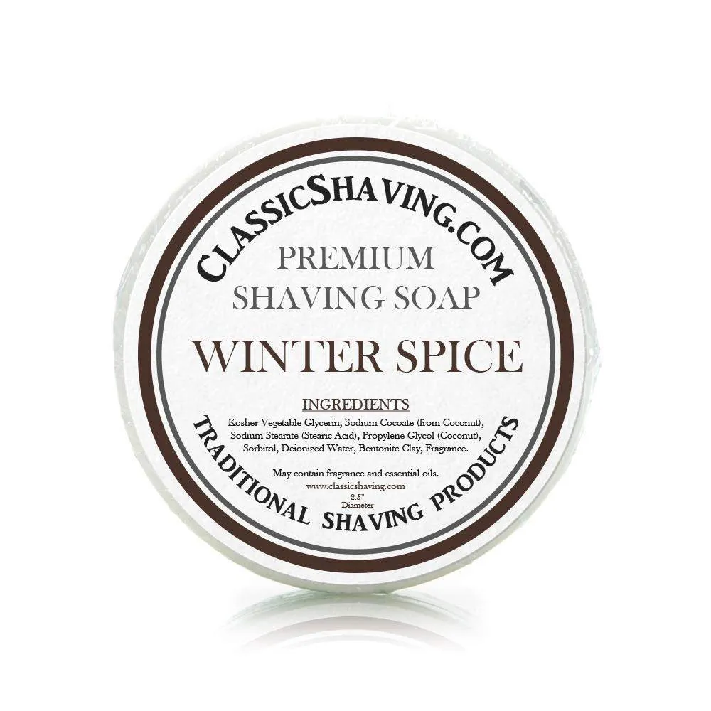 Winter Spice Scent - Classic Shaving Mug Soap - 2.5" Regular Size